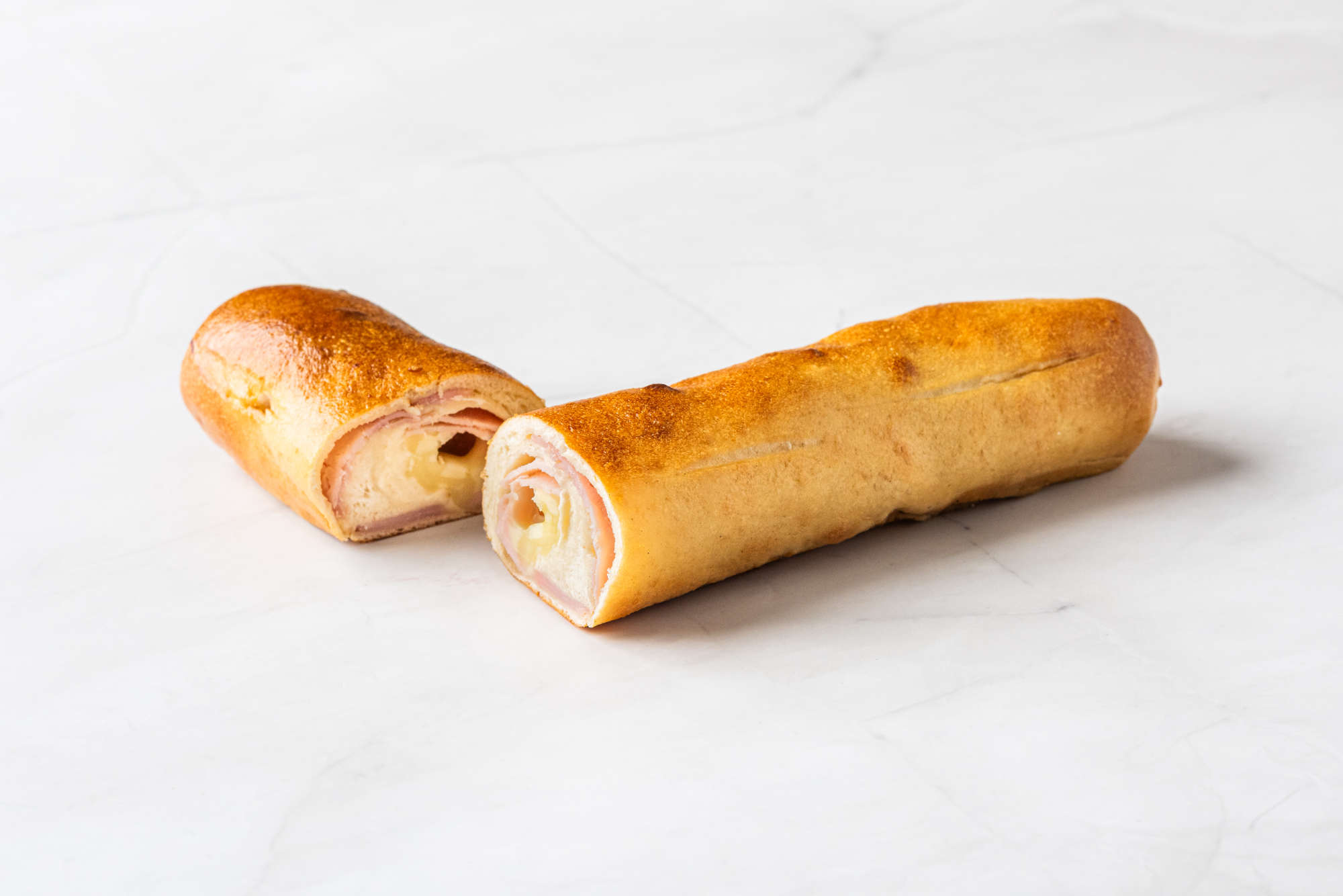 Golden Crust - ham and cheese pretzel dog